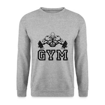 Cadeau Gym Beast - Sweat-shirt Unisexe - gris chiné - Devant - Alina (178cm) & Michal (187cm)