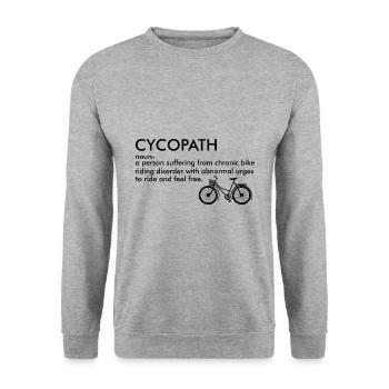Cycopath Radfahrer Spruch Fahrrad Geschenk - Unisex Pullover - Weißgrau meliert - Vorne - Alina (178cm) & Michal (187cm)