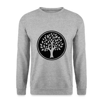 Baum Symbol Mutter Erde Geschenk - Unisex Pullover - Weißgrau meliert - Vorne - Alina (178cm) & Michal (187cm)