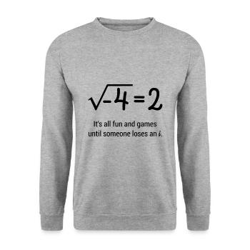 Math Math Say Student Gift - Unisex Sweatshirt - salt & pepper - Front - Alina (178cm) & Michal (187cm)