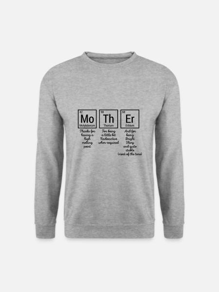 Mother Periodensystem Mutter Chemie Geschenk - Unisex Pullover - Weißgrau meliert