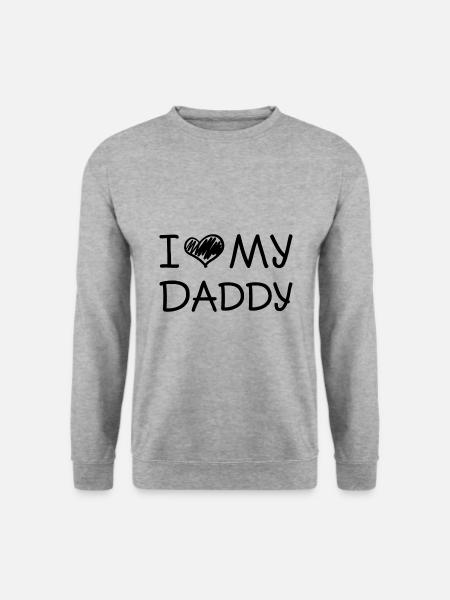 I love my Daddy Vatertag Geschenk - Unisex Pullover - Weißgrau meliert
