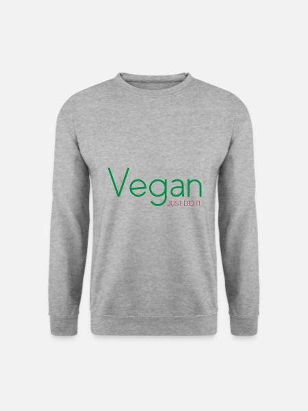 Vegan Fleischfrei Spruch Veganer Geschenk - Unisex Pullover - Weißgrau meliert
