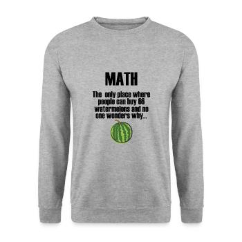 Mathematik Spruch Wassermelone Geschenk - Unisex Pullover - Weißgrau meliert - Vorne - Alina (178cm) & Michal (187cm)