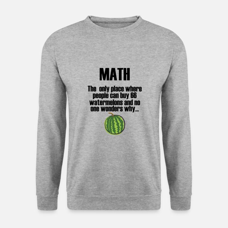 Mathematik Spruch Wassermelone Geschenk - Unisex Pullover - Weißgrau meliert