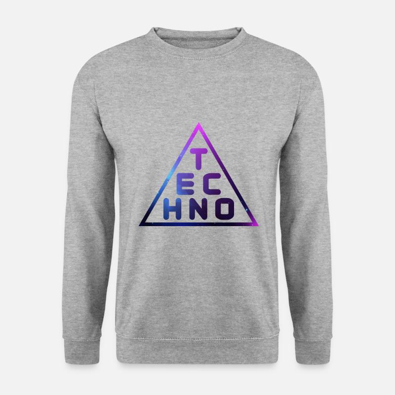 Techno Music Musik DJ Geschenk - Unisex Pullover - Weißgrau meliert