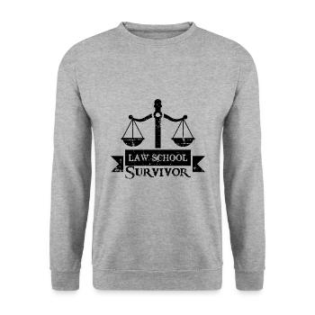 Law school survivor gift - Unisex Sweatshirt - salt & pepper - Front - Alina (178cm) & Michal (187cm)