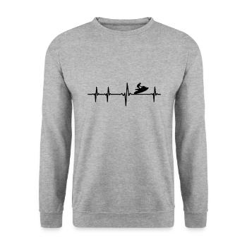 EKG heartbeat heartbeat jet ski - Unisex Sweatshirt - salt & pepper - Front - Alina (178cm) & Michal (187cm)