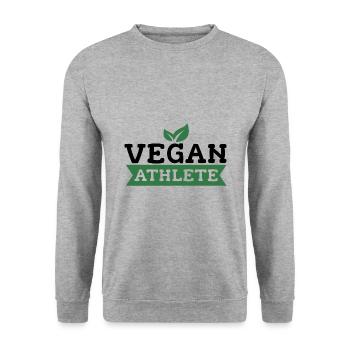 Vegan Athlete Fitness Protein Gift - Unisex Sweatshirt - salt & pepper - Front - Alina (178cm) & Michal (187cm)
