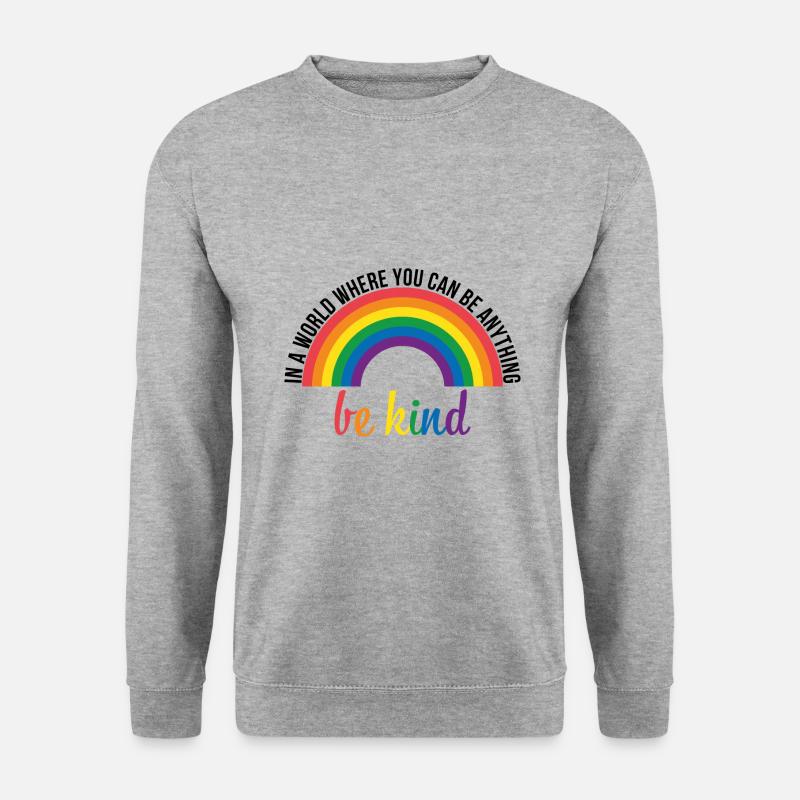 Be Kind Spruch Rechte Toleranz Geschenk - Unisex Pullover - Weißgrau meliert
