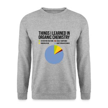 Organische Chemie Diagramm Geschenk - Unisex Pullover - Weißgrau meliert - Vorne - Alina (178cm) & Michal (187cm)