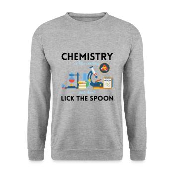 Chimie disant cadeau de laboratoire de chimie - Sweat-shirt Unisexe - gris chiné - Devant - Alina (178cm) & Michal (187cm)