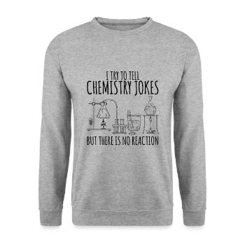 Chemistry laboratory flask saying gift - Unisex Sweatshirt - salt & pepper - Front - Alina (178cm) & Michal (187cm)