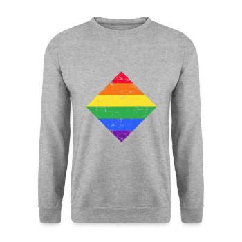 lgbt bunt Geschenk - Unisex Pullover - Weißgrau meliert - Vorne - Alina (178cm) & Michal (187cm)