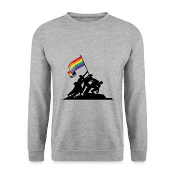 Lgbt pride Geschenk - Unisex Pullover - Weißgrau meliert - Vorne - Alina (178cm) & Michal (187cm)