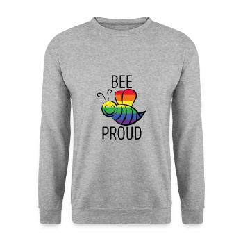Bee Proud lgbt gift - Unisex Sweatshirt - salt & pepper - Front - Alina (178cm) & Michal (187cm)