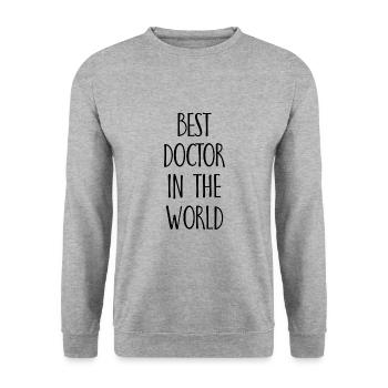 Best Doctor in the World Geschenk - Unisex Pullover - Weißgrau meliert - Vorne - Alina (178cm) & Michal (187cm)