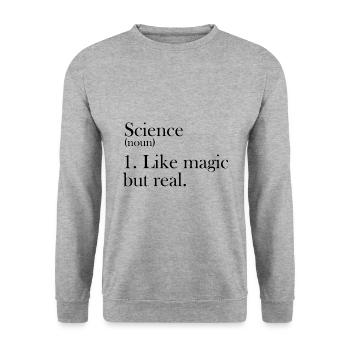 Science like magic but real gift - Unisex Sweatshirt - salt & pepper - Front - Alina (178cm) & Michal (187cm)