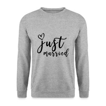 just married gift - Unisex Sweatshirt - salt & pepper - Front - Alina (178cm) & Michal (187cm)