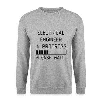 Electrical Engineer in Progress please wait - Unisex Pullover - Weißgrau meliert - Vorne - Alina (178cm) & Michal (187cm)