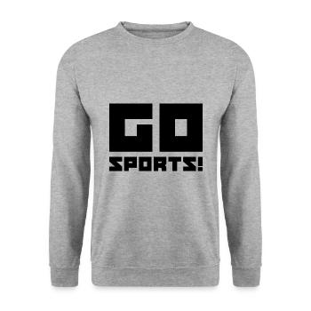 Go Sports Geschenk - Unisex Pullover - Weißgrau meliert - Vorne - Alina (178cm) & Michal (187cm)