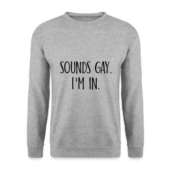 Sounds Gay I m in LGBT Geschenk - Unisex Pullover - Weißgrau meliert - Vorne - Alina (178cm) & Michal (187cm)