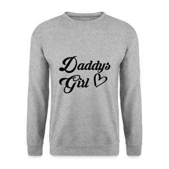 Daddys Girl Tochter Geschenk - Unisex Pullover - Weißgrau meliert - Vorne - Alina (178cm) & Michal (187cm)