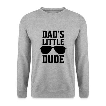 Dads little Dude Son Gift - Unisex Sweatshirt - salt & pepper - Front - Alina (178cm) & Michal (187cm)