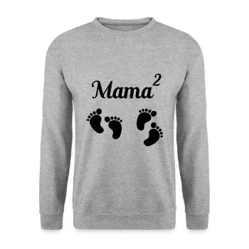Mom squared twins twins gift - Unisex Sweatshirt - salt & pepper - Front - Alina (178cm) & Michal (187cm)