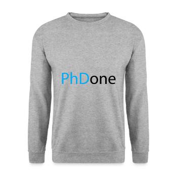 PhD Done Phd Graduation Gift - Unisex Sweatshirt - salt & pepper - Front - Alina (178cm) & Michal (187cm)