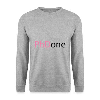 PhD Done Phd Final Cadeau - Sweat-shirt Unisexe - gris chiné - Devant - Alina (178cm) & Michal (187cm)