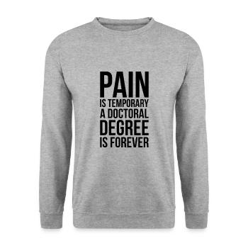 Doctoral Degree is Forever phd final cadeau - Sweat-shirt Unisexe - gris chiné - Devant - Alina (178cm) & Michal (187cm)