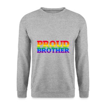 Fier frère cadeau LGBT - Sweat-shirt Unisexe - gris chiné - Devant - Alina (178cm) & Michal (187cm)