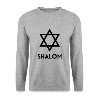 Star of David Shalom Jew Jewish Gift - Unisex Sweatshirt - salt & pepper - Front - Alina (178cm) & Michal (187cm)