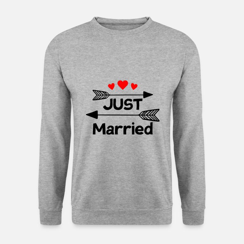 Just Married wedding gift - Unisex Sweatshirt - salt & pepper