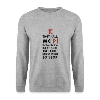 Pi they call me pi math pi number gift - Unisex Sweatshirt - salt & pepper - Front - Alina (178cm) & Michal (187cm)