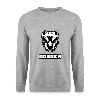 Gabber Dog Raver Party Festival Geschenk - Unisex Pullover - Weißgrau meliert - Vorne - Alina (178cm) & Michal (187cm)