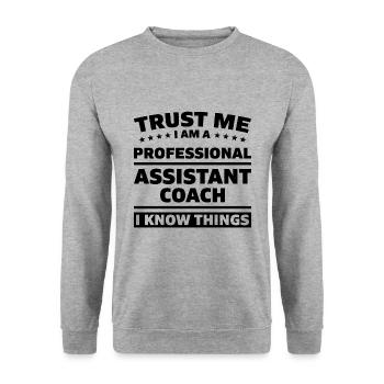 Trust me i`ma Assistant Coach gift - Unisex Sweatshirt - salt & pepper - Front - Alina (178cm) & Michal (187cm)