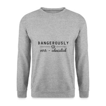 Dangerously overeducated Phd Conclusion Cadeau - Sweat-shirt Unisexe - gris chiné - Devant - Alina (178cm) & Michal (187cm)