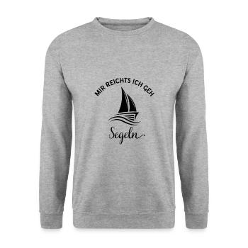 Mir reichts ich geh Segeln Segler Segelboot - Unisex Pullover - Weißgrau meliert - Vorne - Alina (178cm) & Michal (187cm)