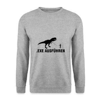 exe ausführen Informatiker Programmierer Geschenk - Unisex Pullover - Weißgrau meliert - Vorne - Alina (178cm) & Michal (187cm)