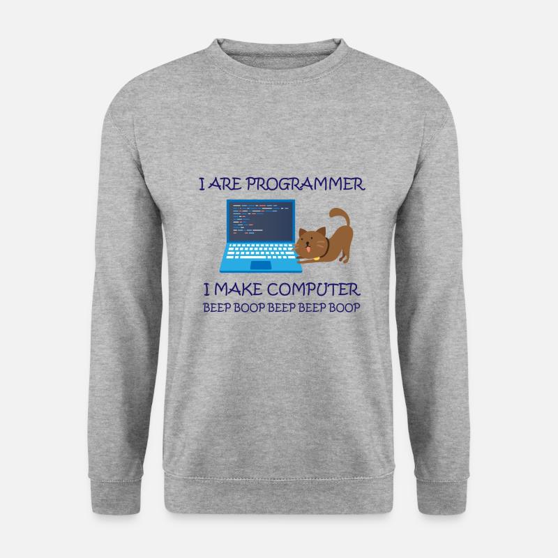 I are Programmer i make Computer Informatiker - Unisex Pullover - Weißgrau meliert