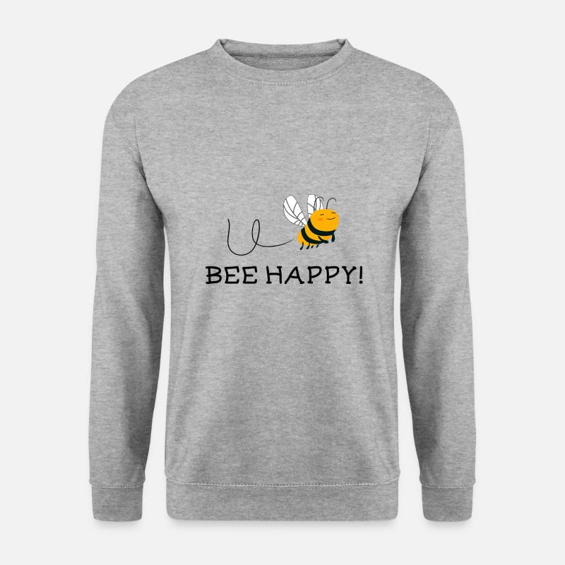 Bee Imker Happy Umweltschutz Geschenk - Unisex Pullover - Weißgrau meliert
