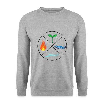 Quatre éléments de protection de l'environnement nature cadeau - Sweat-shirt Unisexe - gris chiné - Devant - Alina (178cm) & Michal (187cm)