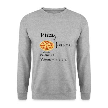 Pizza Pi Mathe Formel Geschenk - Unisex Pullover - Weißgrau meliert - Vorne - Alina (178cm) & Michal (187cm)