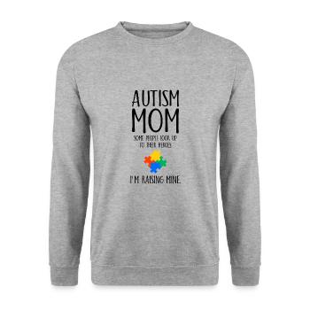 Autism Mom Awareness Autism Gift - Unisex Sweatshirt - salt & pepper - Front - Alina (178cm) & Michal (187cm)