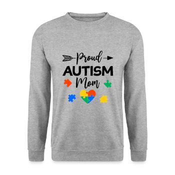 Proud Autism Mom Autisme Awareness Cadeau - Sweat-shirt Unisexe - gris chiné - Devant - Alina (178cm) & Michal (187cm)