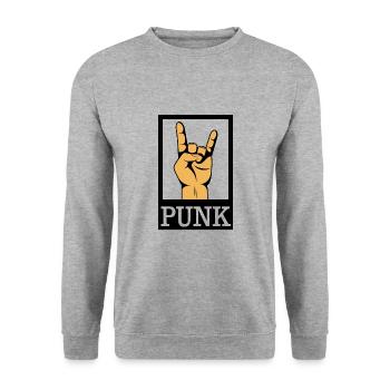 Punk punk rock anarchy musique concert cadeau - Sweat-shirt Unisexe - gris chiné - Devant - Alina (178cm) & Michal (187cm)
