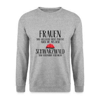 Frauen Schwarzwald Schwarzwaldmädel Geschenk - Unisex Pullover - Weißgrau meliert - Vorne - Alina (178cm) & Michal (187cm)