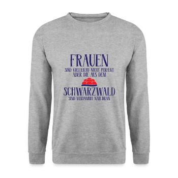 Frauen Schwarzwald Schwarzwaldmädel Geschenk - Unisex Pullover - Weißgrau meliert - Vorne - Alina (178cm) & Michal (187cm)